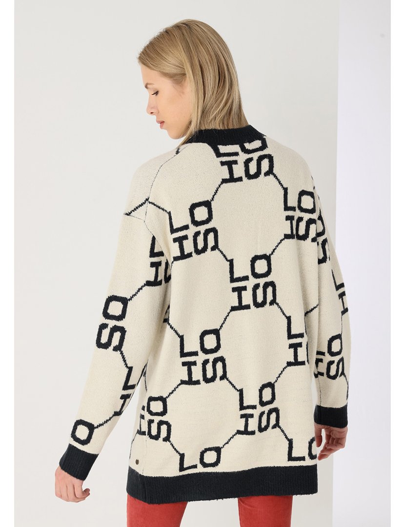 Cardigan Senhora Bege e Preto