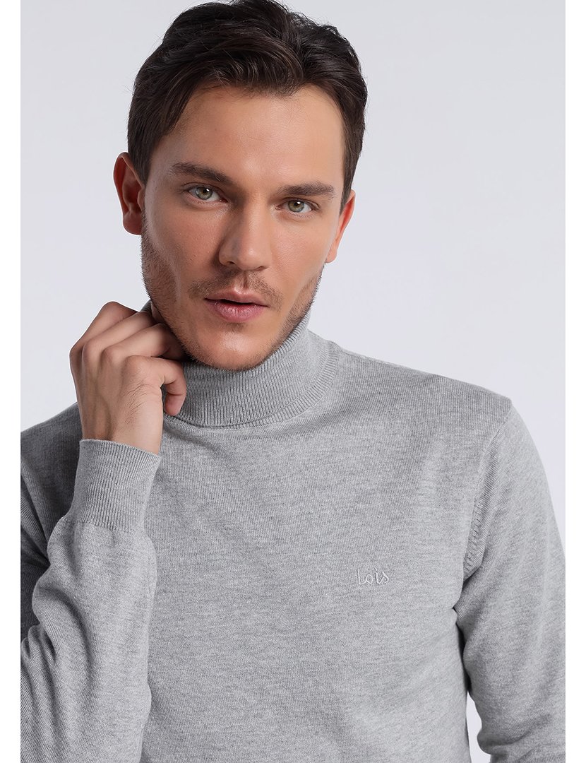 Camisola Gola Alta Homem Cinzento