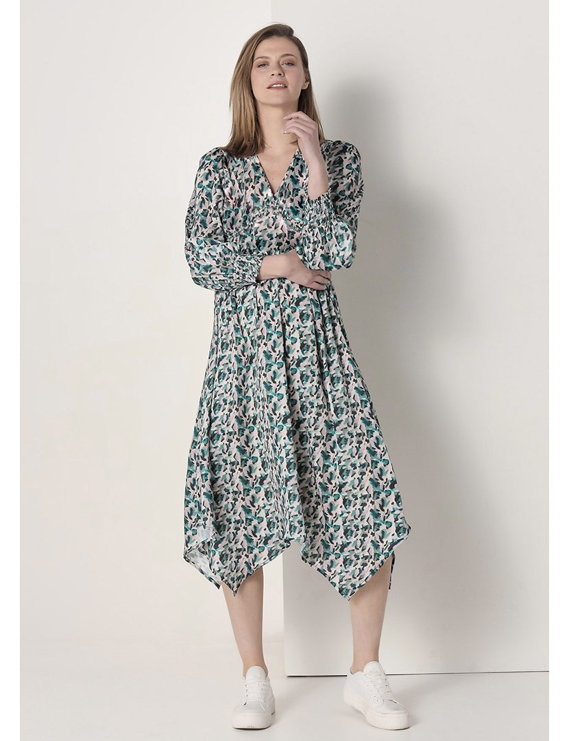 Vestido Comprido Senhora Estampado Multicor