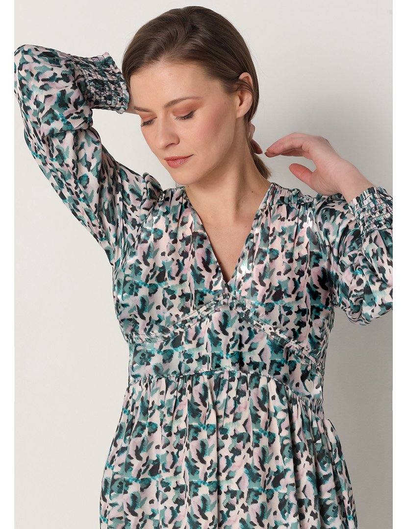 Vestido Comprido Senhora Estampado Multicor