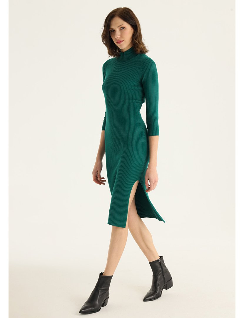 Vestido Malha Midi Senhora Verde
