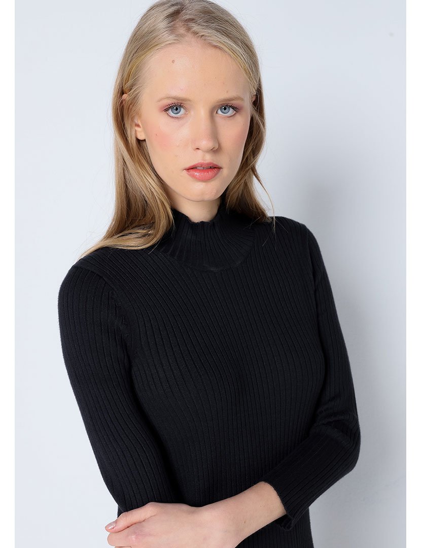 Vestido Malha Midi Senhora Preto