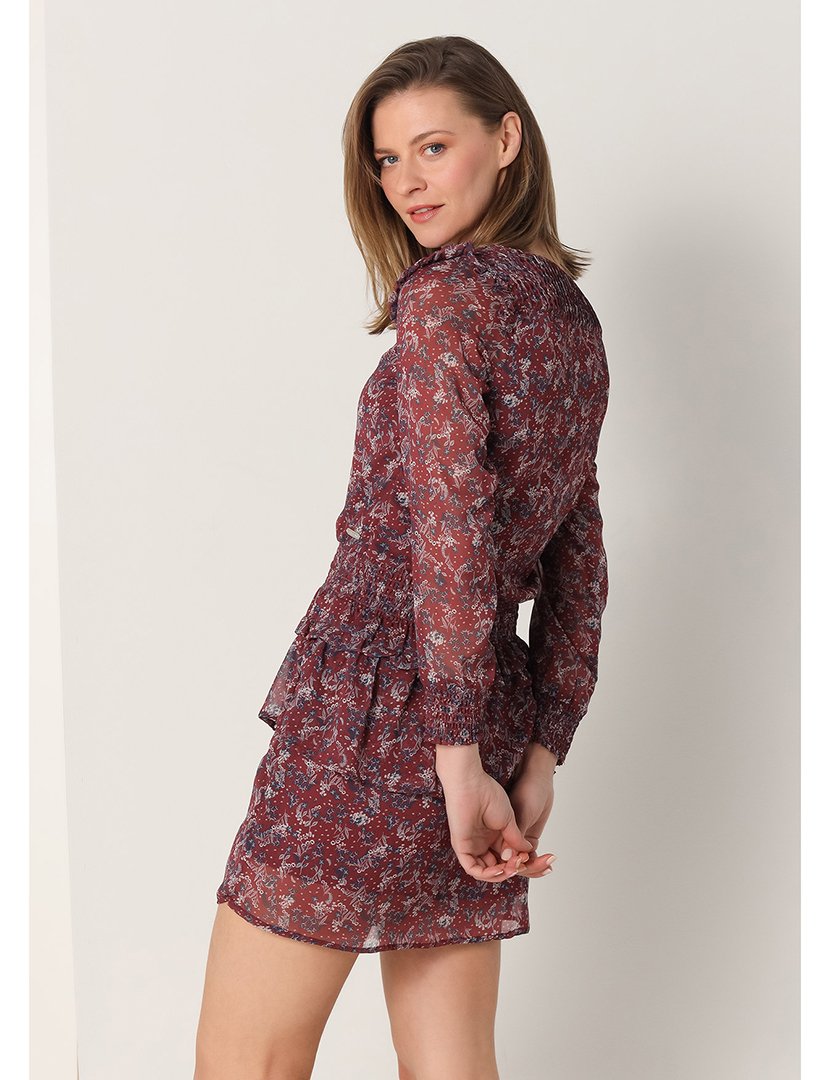 Vestido Curto Senhora Estampado Multicor