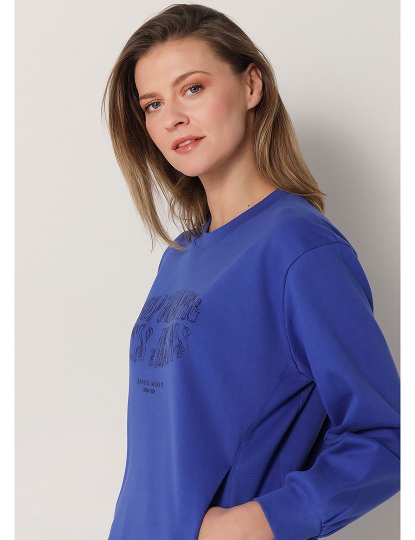 Vestido Estilo Sweatshirt Senhora Azul