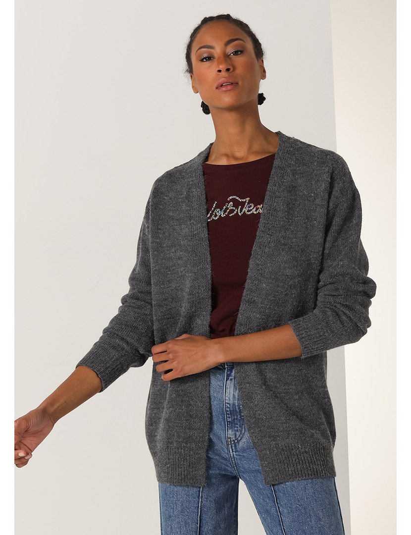 Cardigan Senhora Cinzento