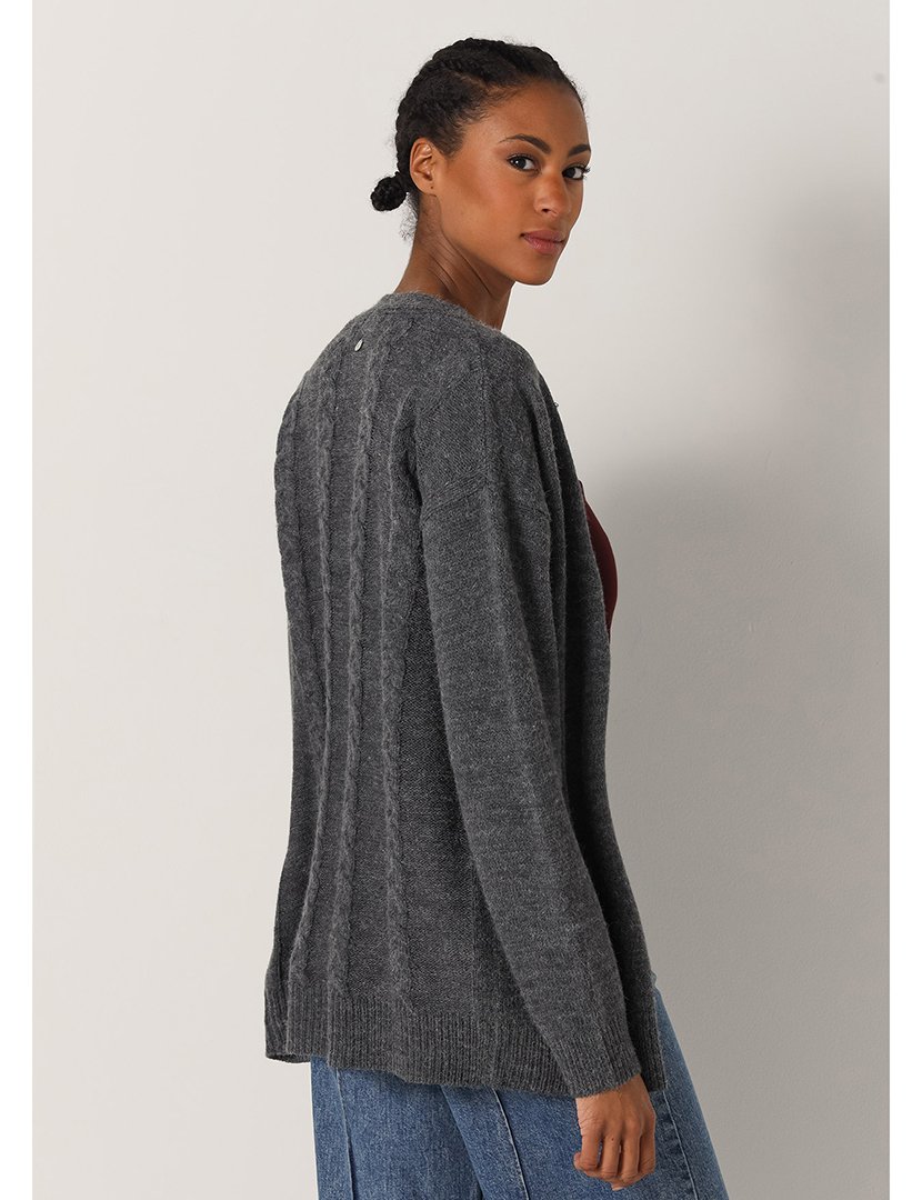 Cardigan Senhora Cinzento