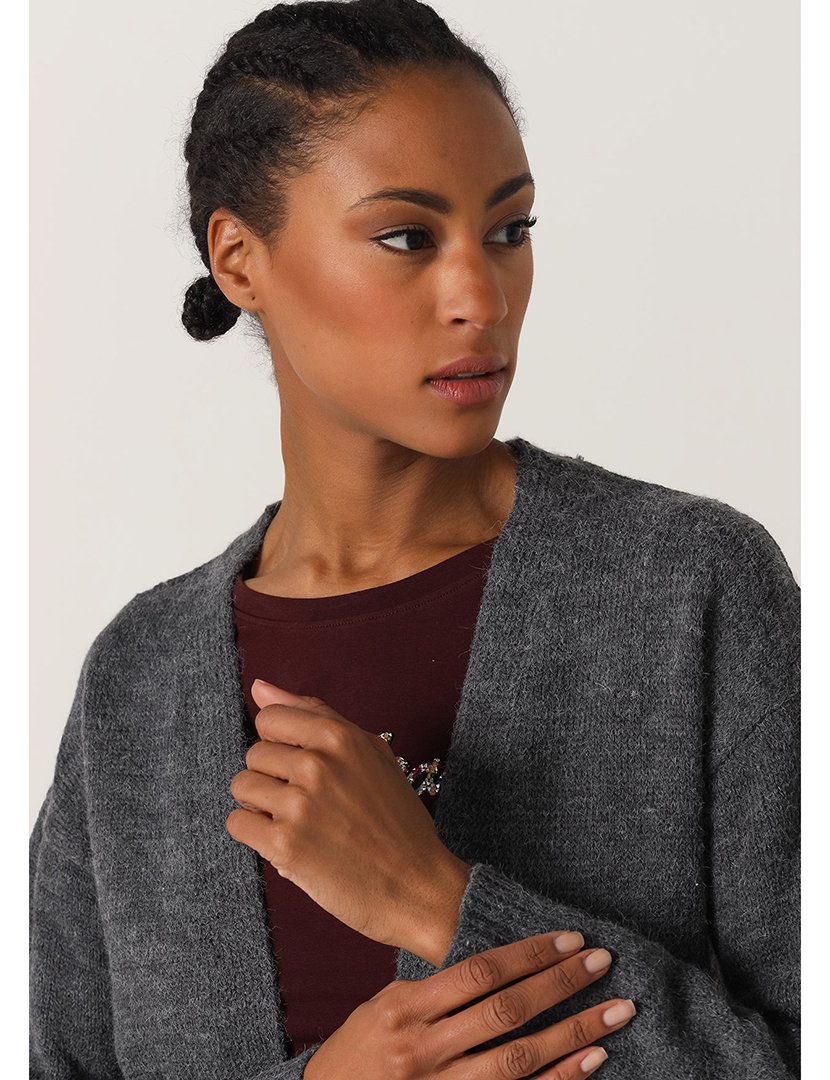 Cardigan Senhora Cinzento