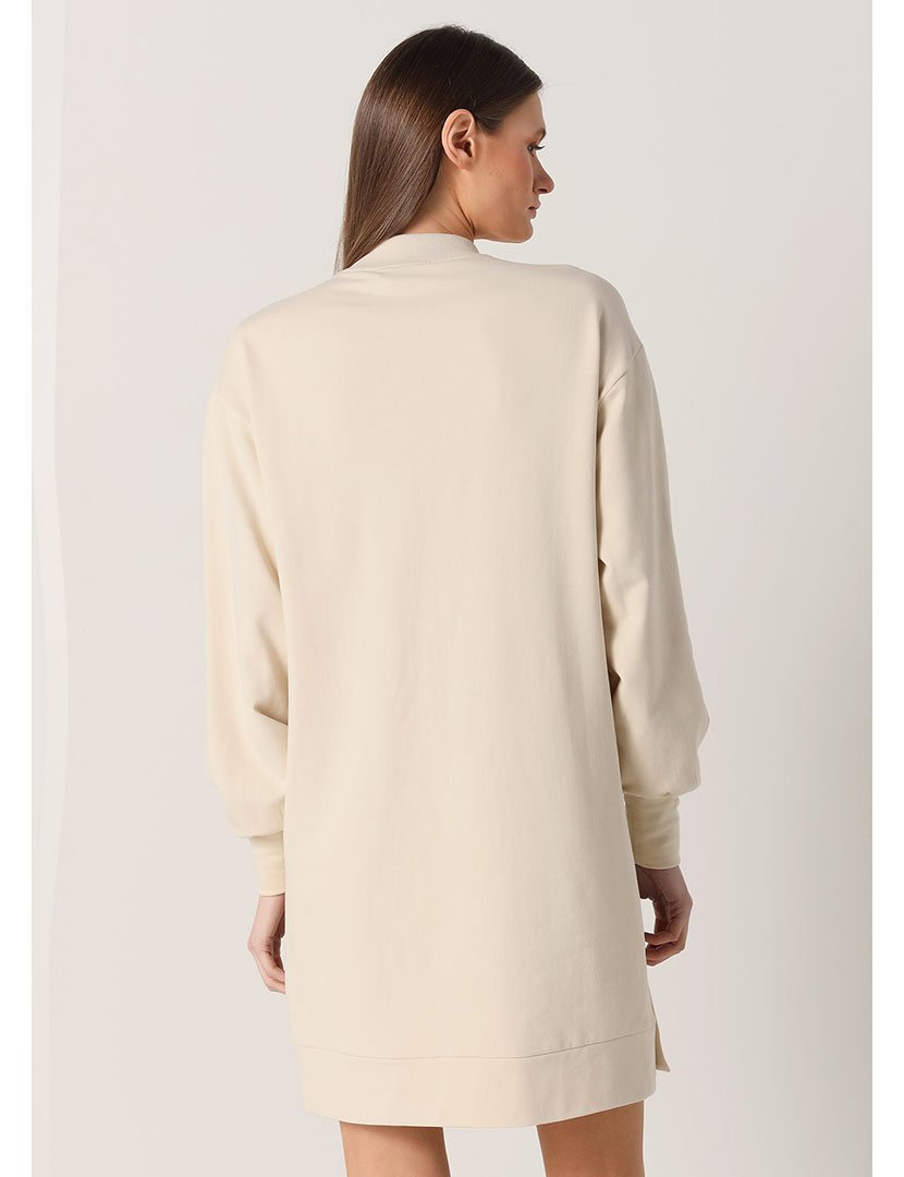 Vestido Estilo Sweatshirt Senhora Bege
