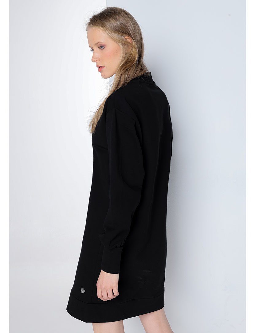 Vestido Estilo Sweatshirt Senhora Preto