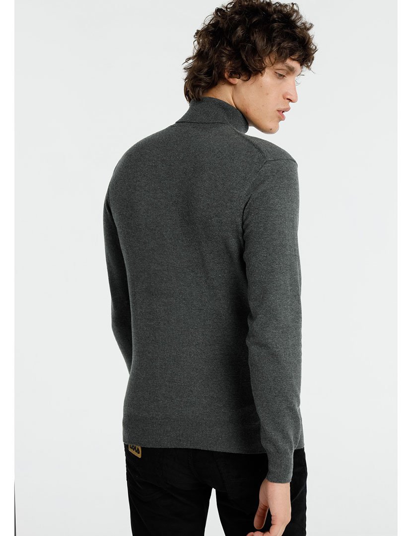 Camisola Gola Alta Homem Cinzento