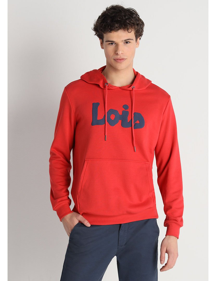 Sweatshirt com Capuz Homem Vermelho