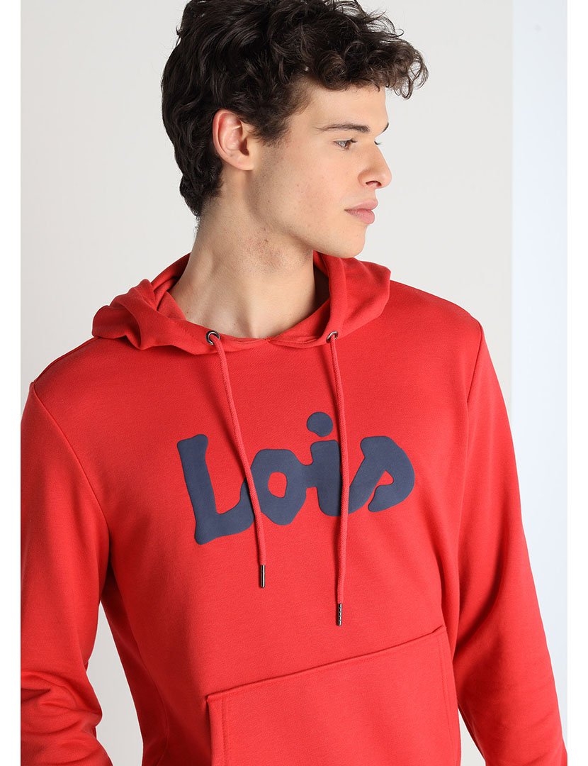 Sweatshirt com Capuz Homem Vermelho