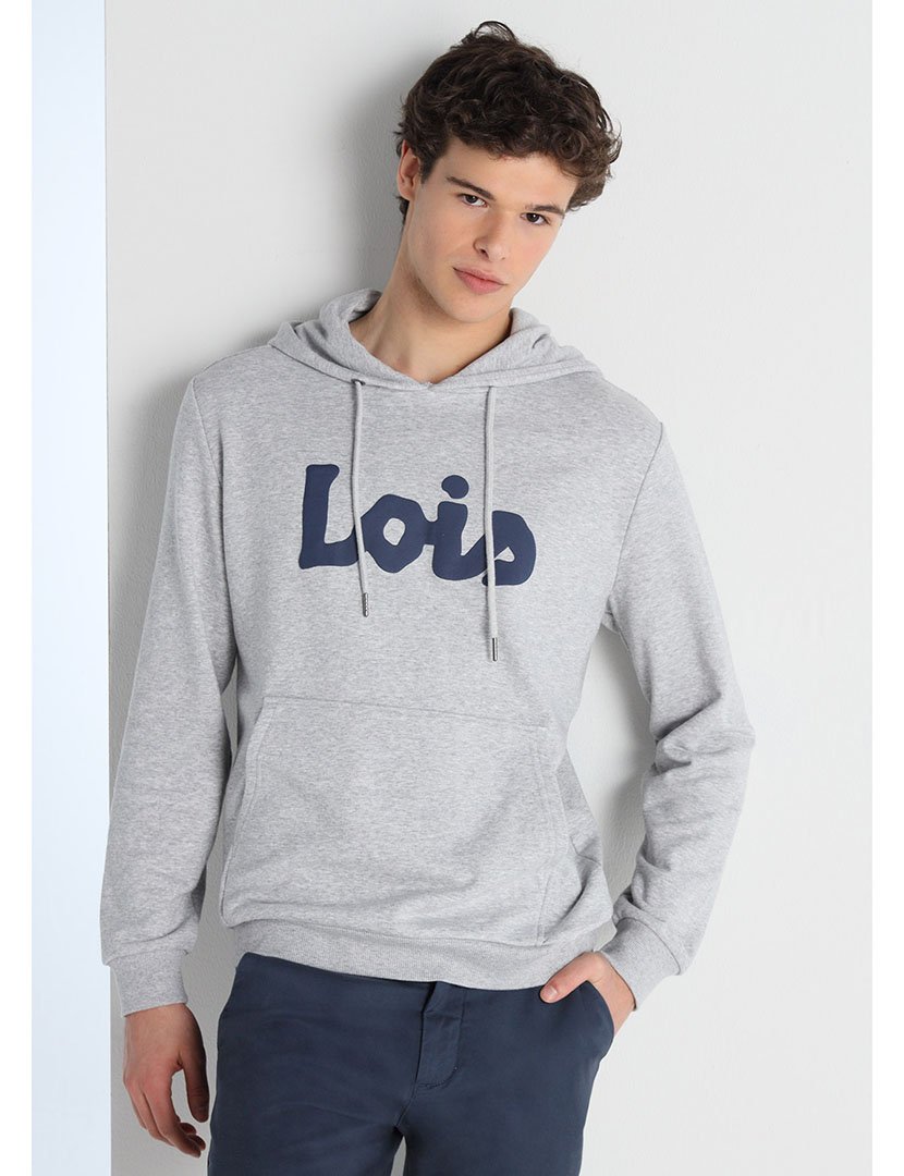 Sweatshirt com Capuz Homem Cinzento