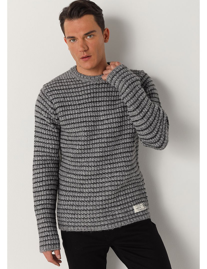 Camisola Malha Homem Cinzento