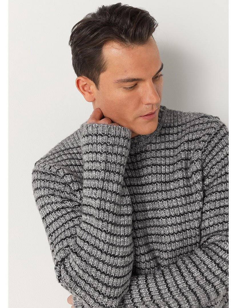 Camisola Malha Homem Cinzento