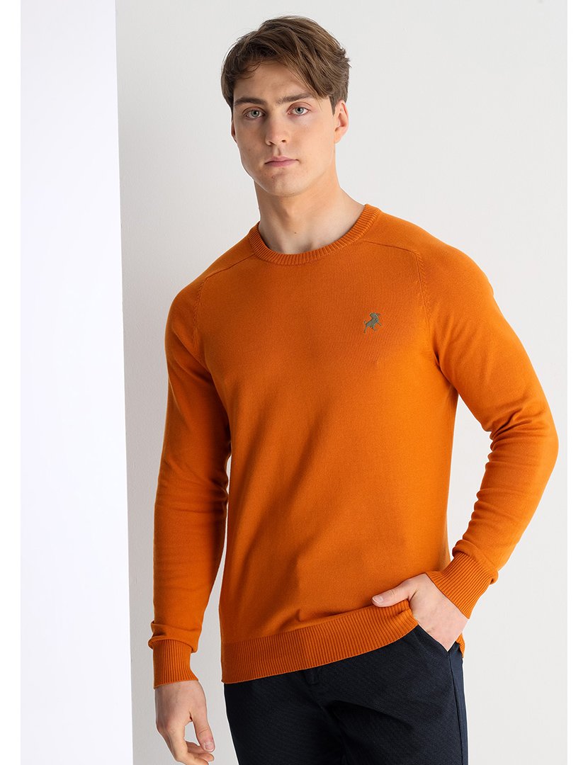 Camisola Malha Homem Laranja