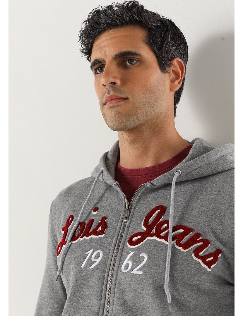 Casaco com Capuz Homem Cinzento