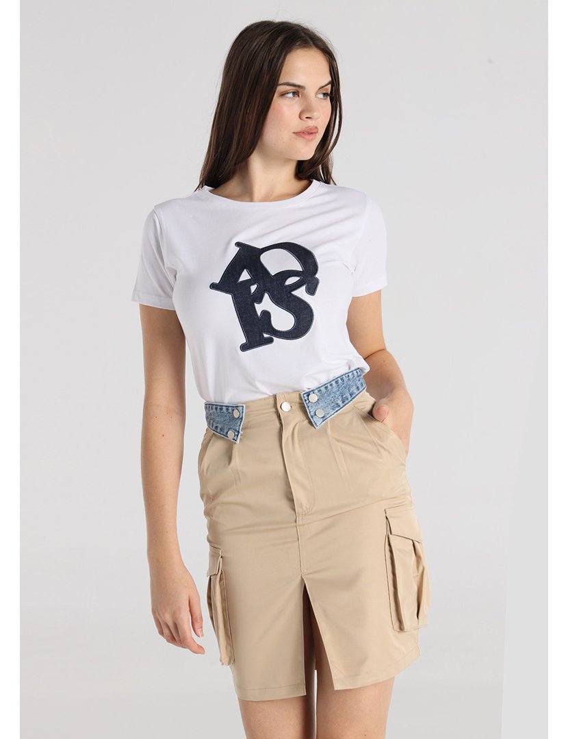 Saia Senhora com Pregas na Cintura Castanho