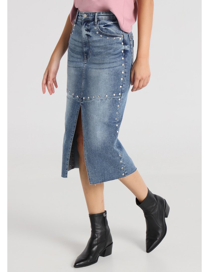 Saia Comprida Senhora Midi Azul