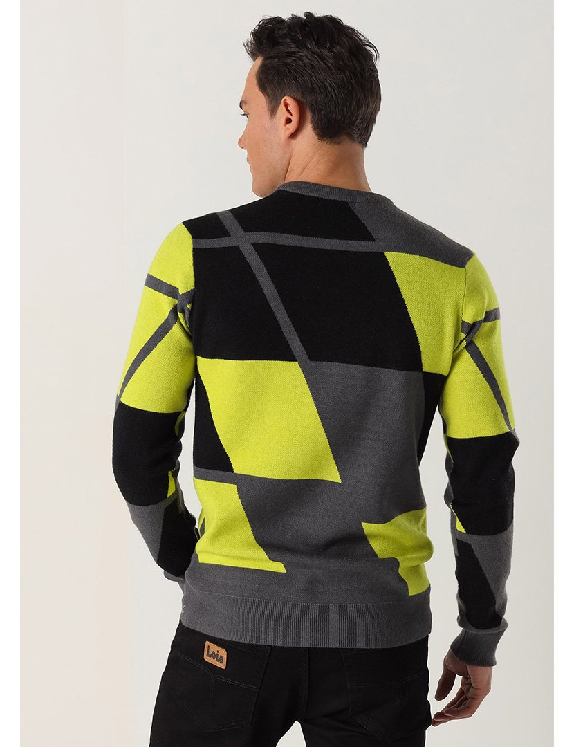 Camisola Homem Cinzento e Amarelo