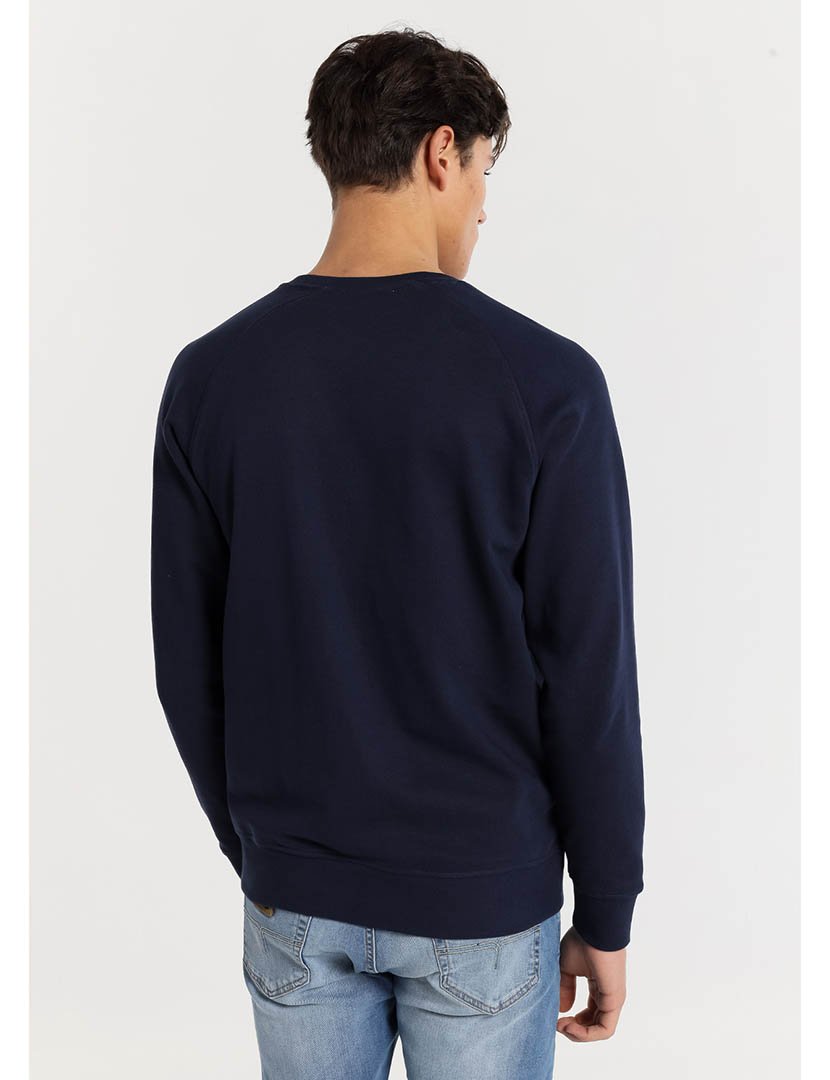 Sweatshirt com Bolso Homem Azul