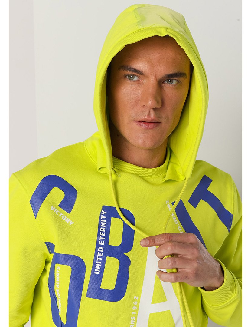 Sweatshirt com Capuz Homem Amarelo