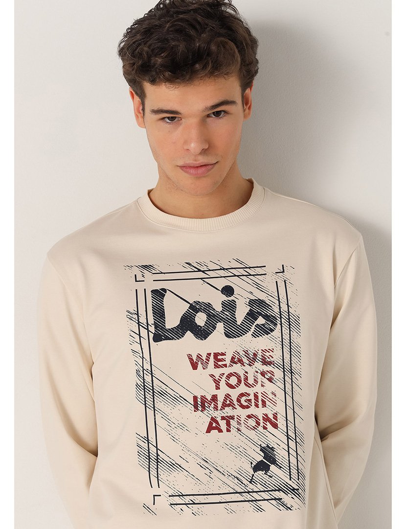 Sweatshirt Homem Bege