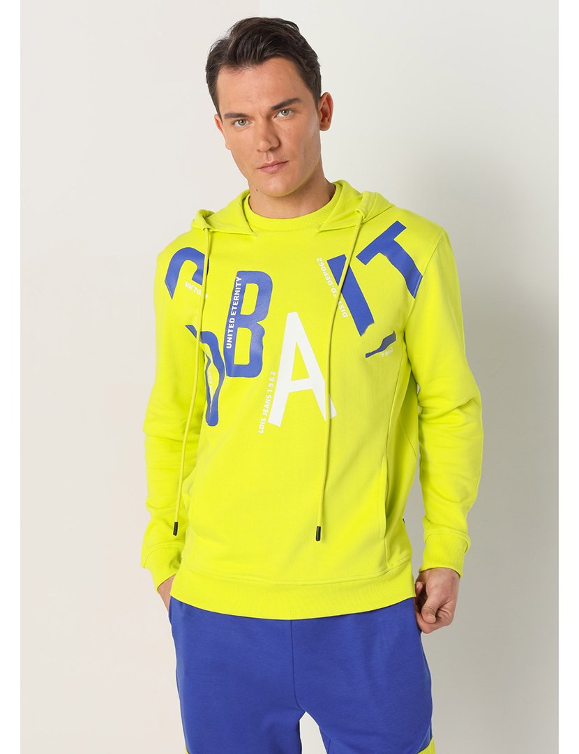 Sweatshirt com Capuz Homem Amarelo