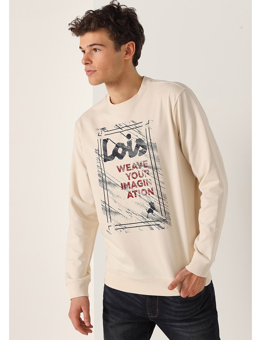 Sweatshirt Homem Bege