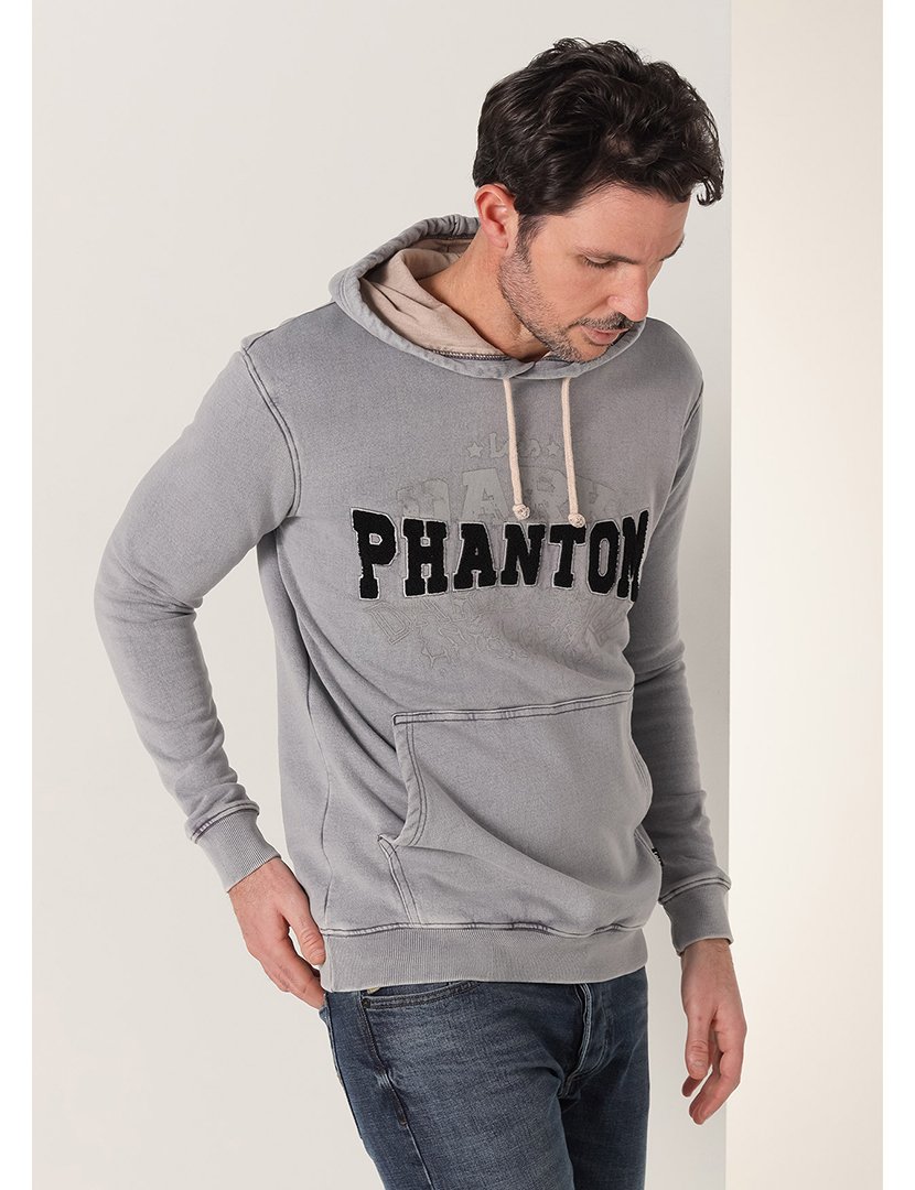 Sweatshirt com Capuz Homem Cinzento