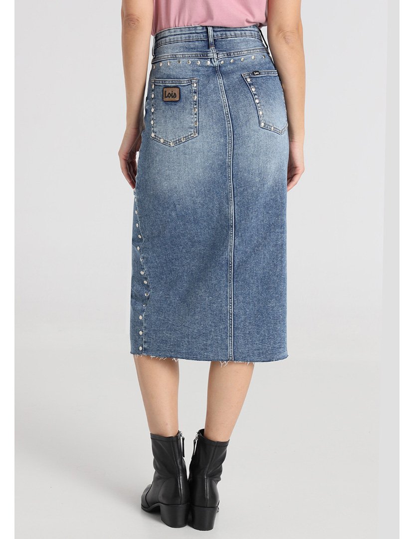 Saia Comprida Senhora Midi Azul