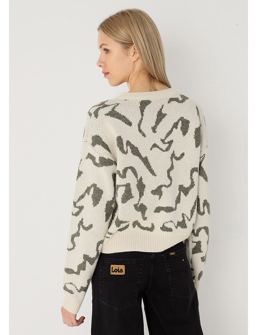 Camisola Malha Senhora Bege e Verde