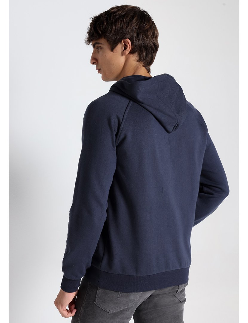 Sweatshirt com Capuz Homem Azul