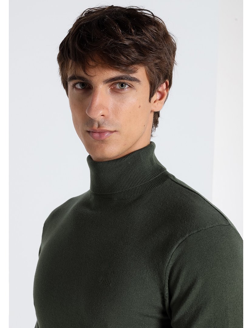 Camisola Gola Alta Homem Verde
