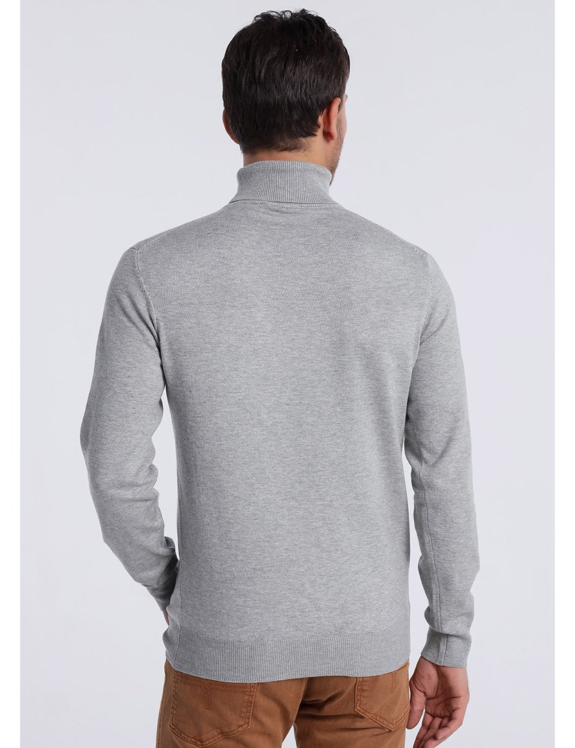 Camisola Gola Alta Homem Cinzento