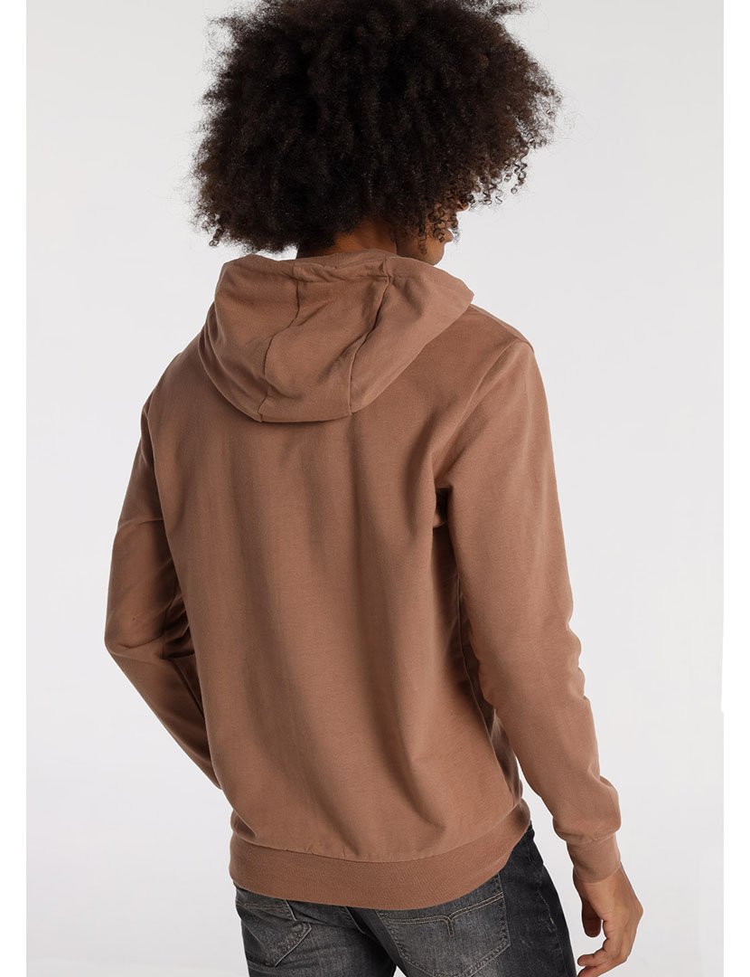 Sweatshirt com Capuz Homem Castanho