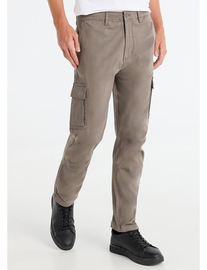 Calças Cargo Homem Castanho