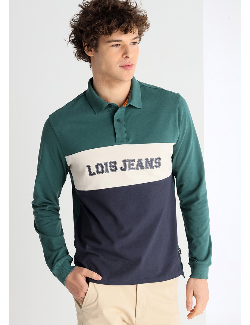 Pólo Homem Verde e Azul