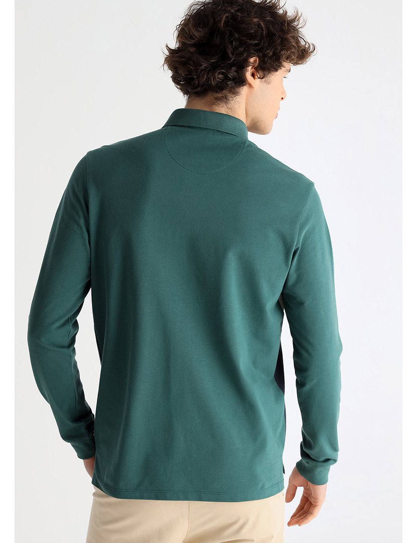 Pólo Homem Verde e Azul