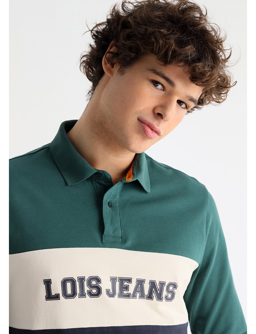 Pólo Homem Verde e Azul