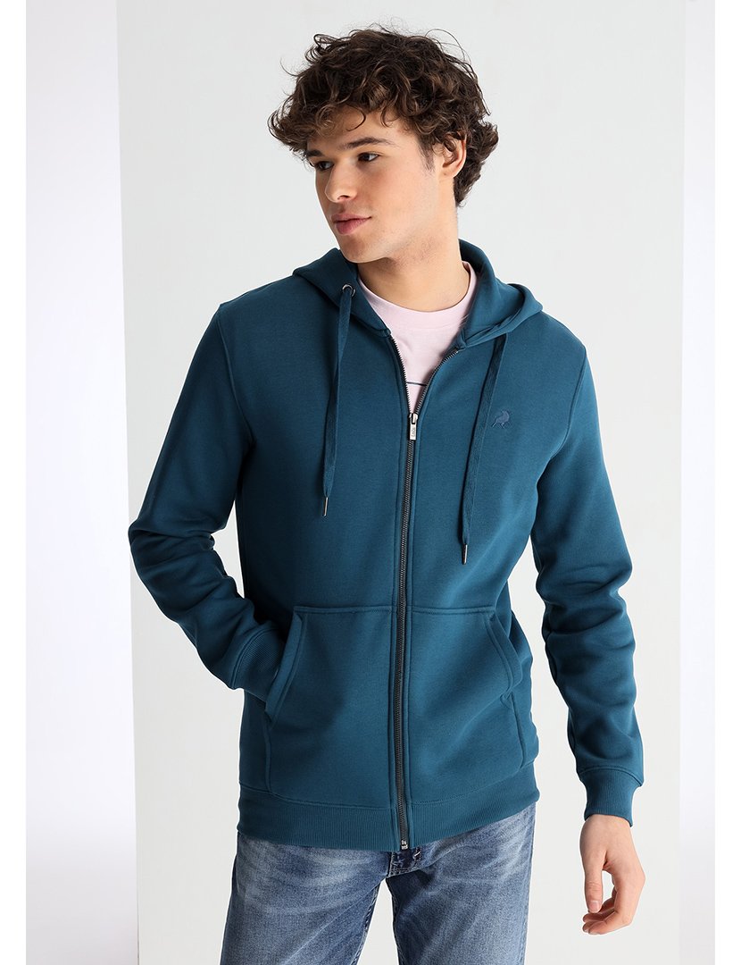 Casaco com Capuz Homem Azul