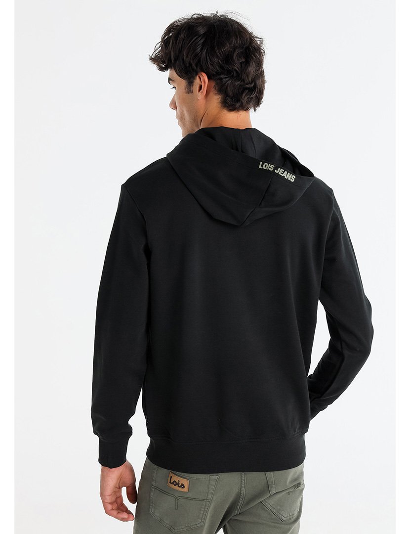 Sweatshirt com Capuz Homem Preto