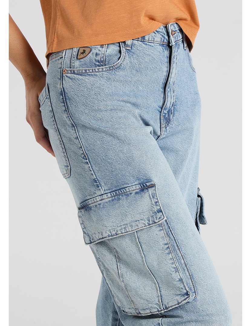 Calças Cargo Senhora Azul