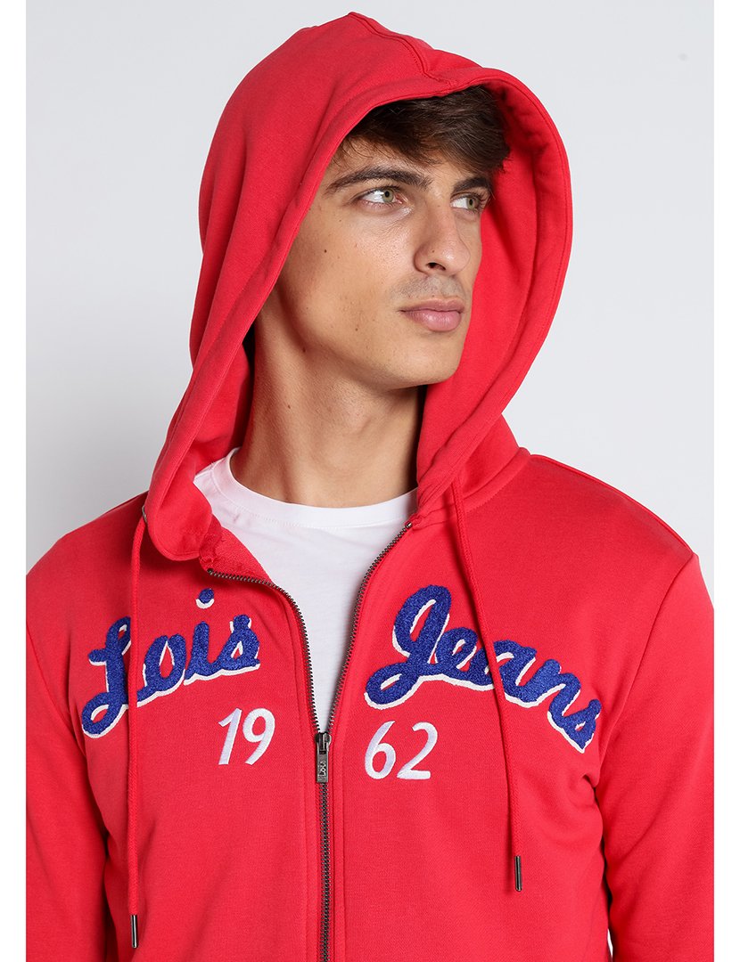 Casaco com Capuz Homem Vermelho