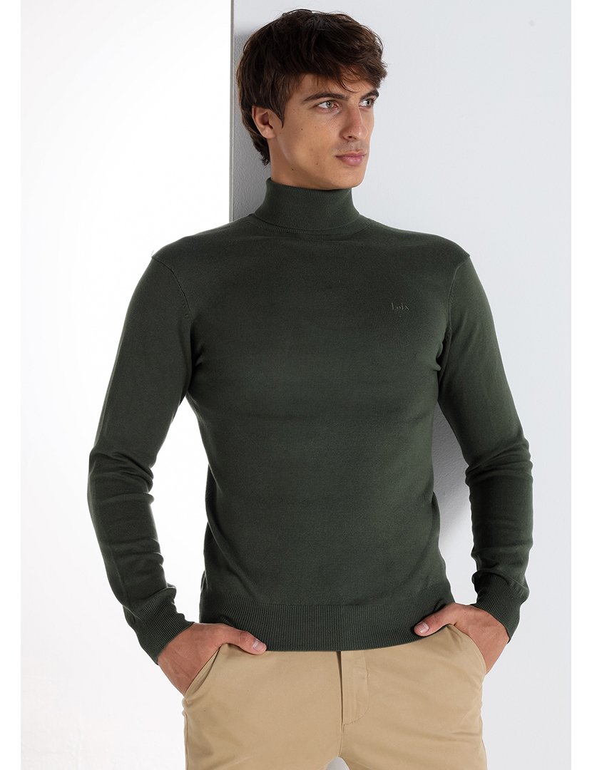 Camisola Gola Alta Homem Verde