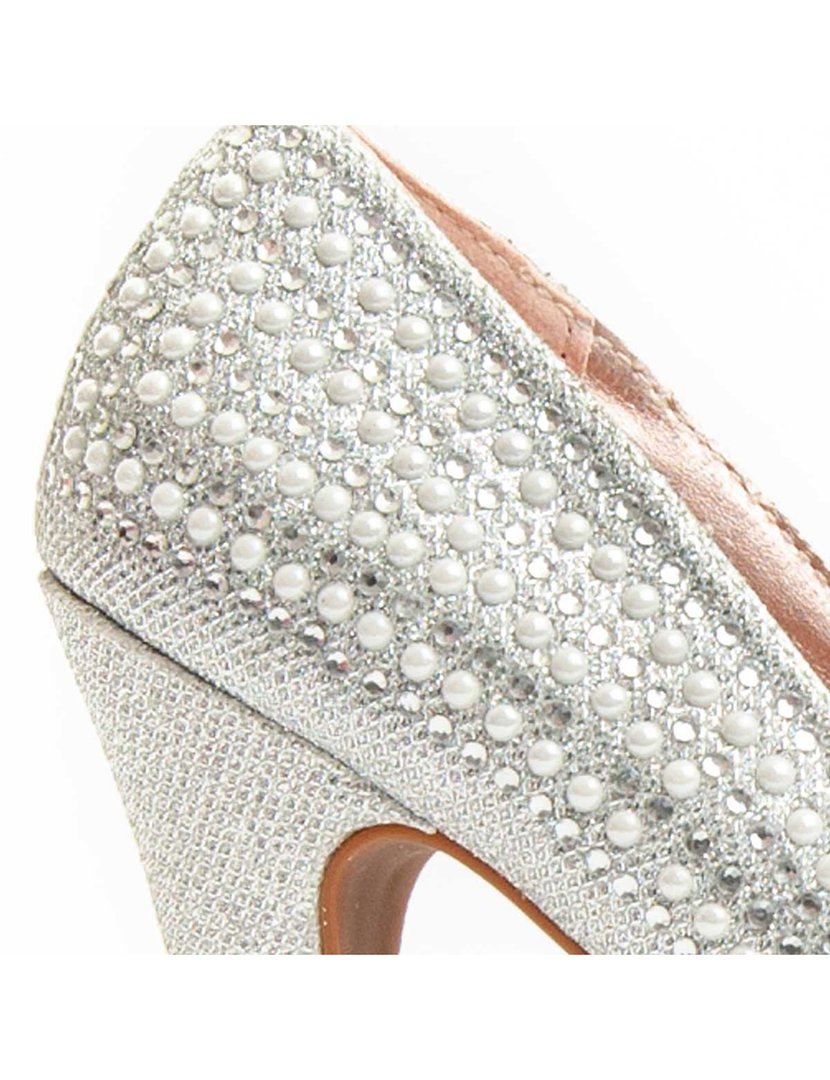 Sapatos com Salto Senhora Prateado