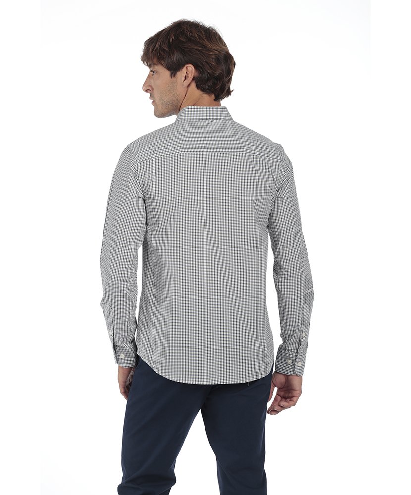 Camisa de Algodão Homem Azul e Verde