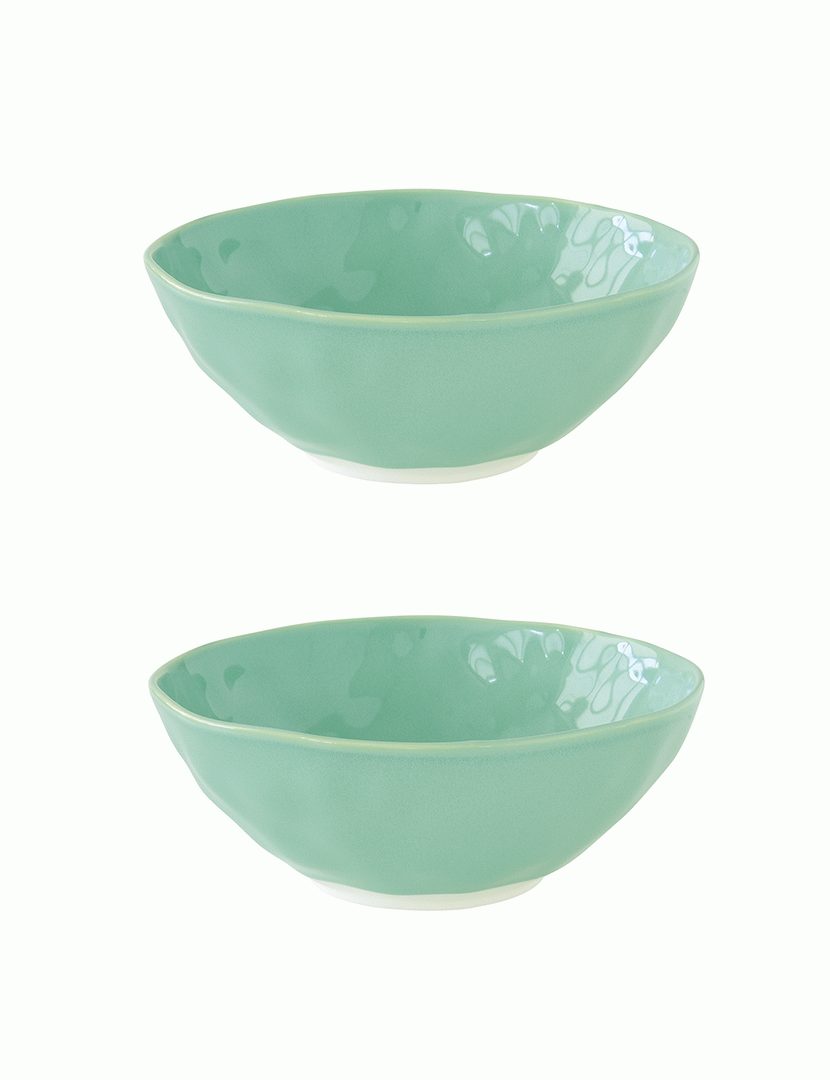 Conjunto 2 Verde tigela porcelana 22 cm