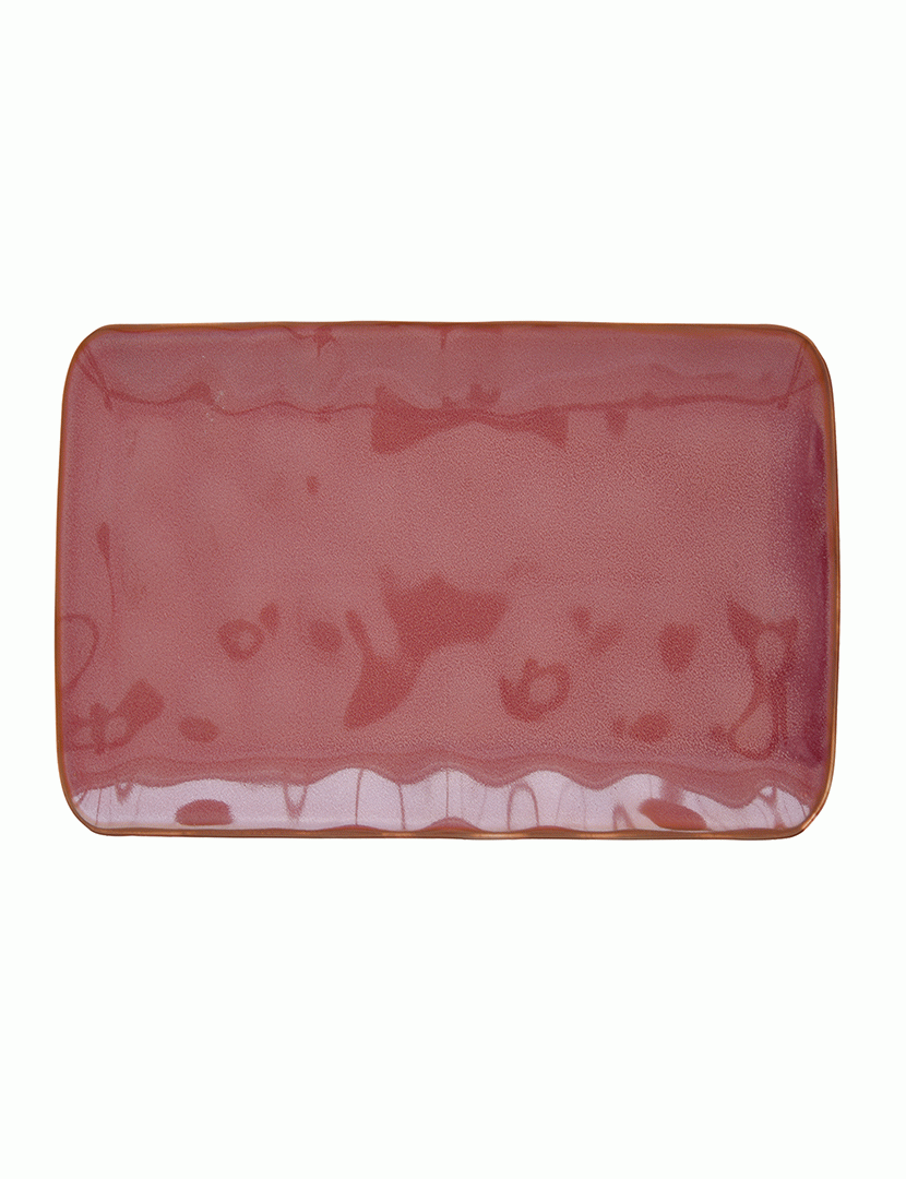 Conjunto 4 pratos de jantar retangulares 27x19 cm porcelana 