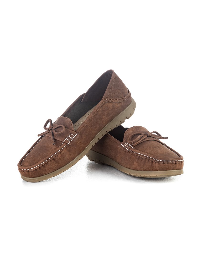 Mocassin com laço Castanho